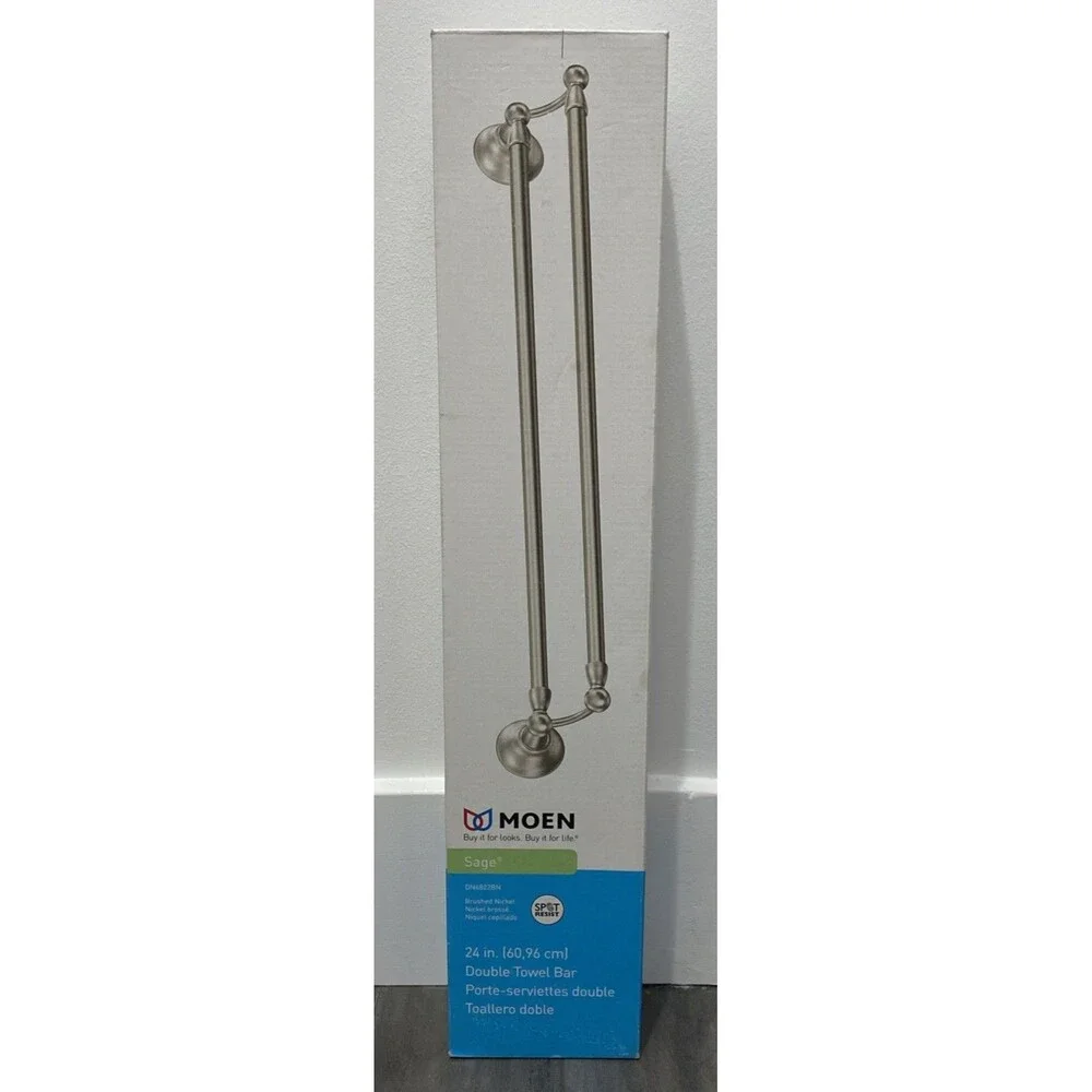 Moen Double Towel Bar SAGE Brushed Nickel Silver 24
